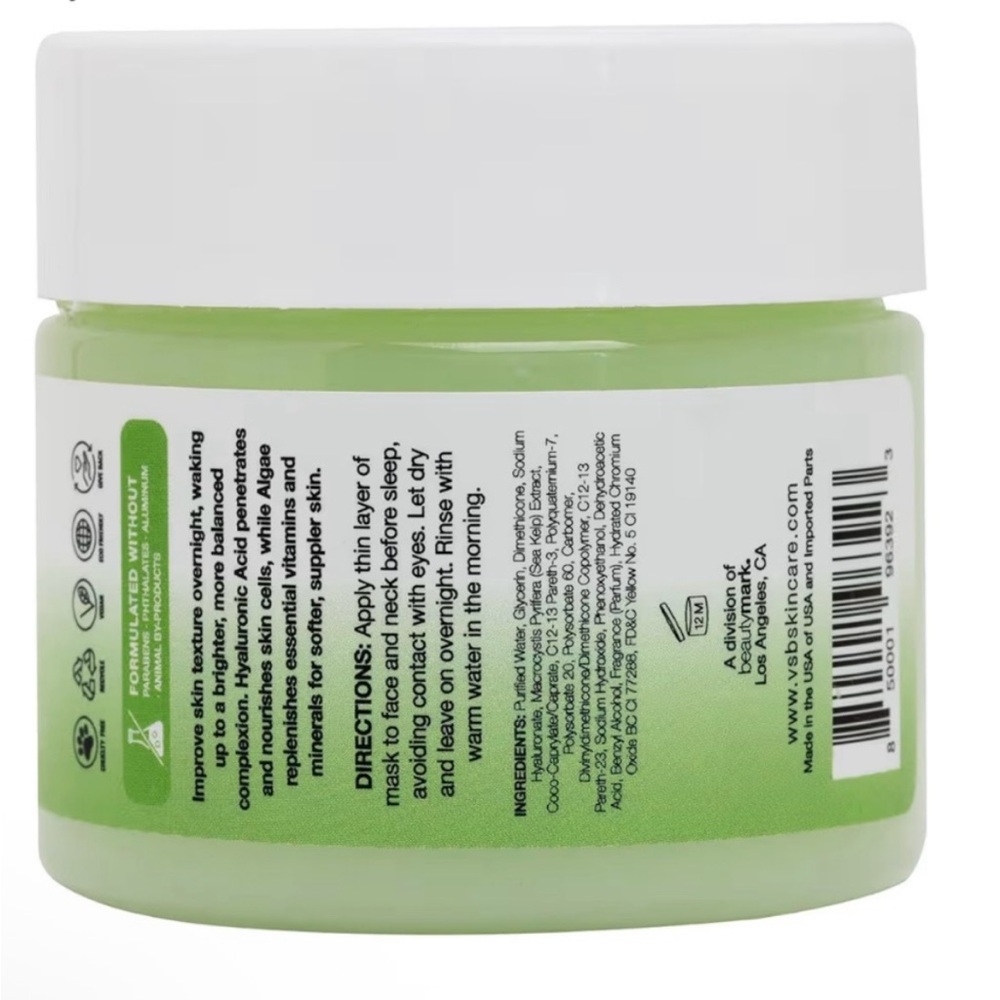 Sea Kelp Hyaluronic Acid Sleep Mask - Light Green - Picture 2 of 3